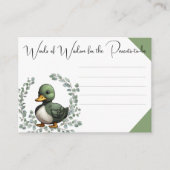 Duck Duck Oh Baby eend thema baby shower Informatiekaartje (Voorkant)