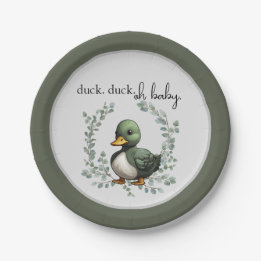 Duck Duck Oh Baby eend thema baby shower Papieren Bordje