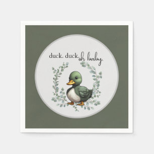 Duck Duck Oh Baby eend thema baby shower Servet