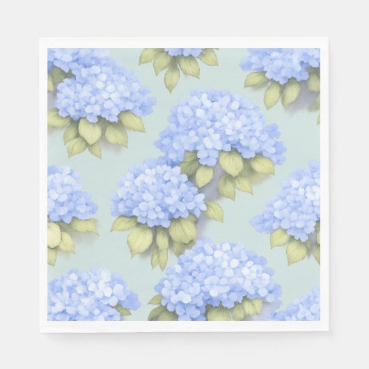 Duck Egg Blue Hydrangea Standard Luncheon Napkins Servet (Voorkant)