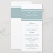 Duck Egg Blue Modern Wedding Menu (Voorkant / Achterkant)