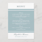 Duck Egg Blue Modern Wedding Menu (Voorkant)
