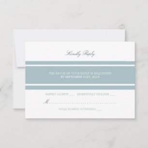 Duck Egg Blue Modern Wedding RSVP Kaartje