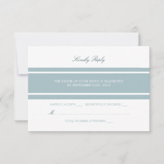 Duck Egg Blue Modern Wedding RSVP Kaartje