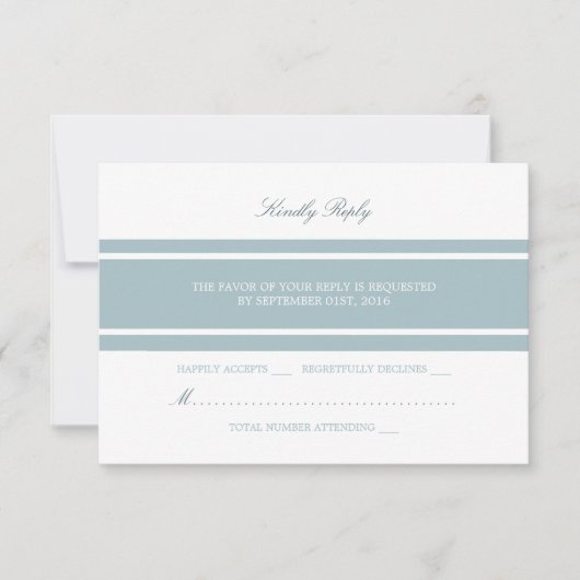 Duck Egg Blue Modern Wedding RSVP Kaartje (Voorkant)