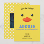 Duck Face Birthday Party Photo Invite Kaart (Voorkant / Achterkant)