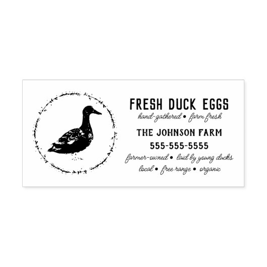 Duck Family Boerderij Name Egg Carton Rubber Stamp Rubberstempel (Afrduk)