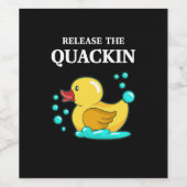 Duck - geef de makreel vrij wijn etiket (Enkel label)