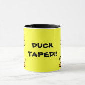 DUCK GETAPED! gele eend ringer keramische mok (Midden)