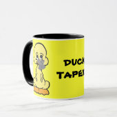 DUCK GETAPED! gele eend ringer keramische mok (Voorkant links)