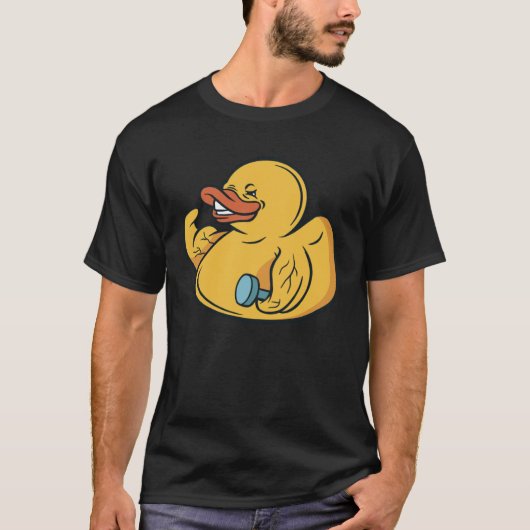 Duck Gym Workout Muscles T-shirt (Voorkant)