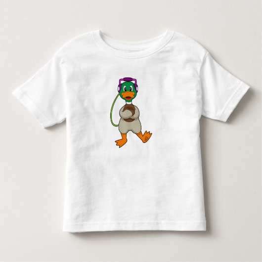 Duck Headphone Music Kinder Shirts (Voorkant)