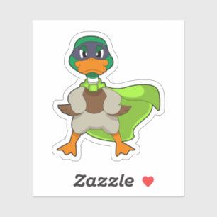 Duck Hero Cape Sticker