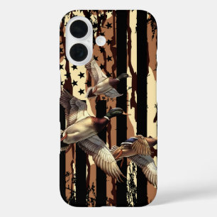 Duck Hunt Amerikaanse Vlag Watervogels Bottomland  iPhone 16 Hoesje