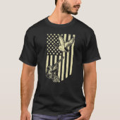 Duck Hunter Bird Hunt Amerikaanse vlag Duck T-shirt (Voorkant)