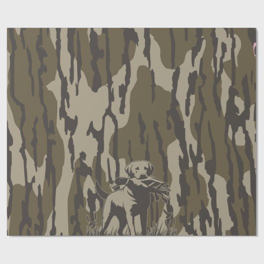 Duck Hunter Dog Forest Waterfowl Bottomland Camo Cadeaupapier (Vlak)