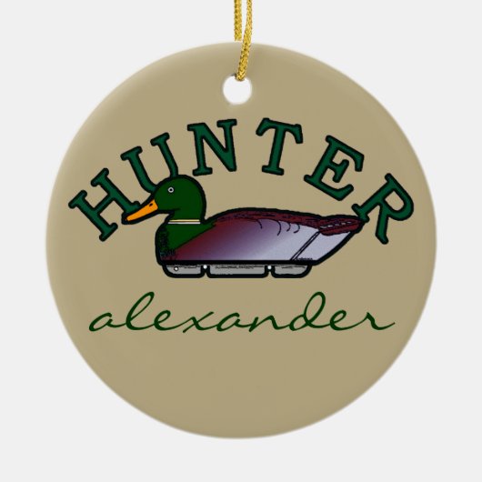 Duck Hunter - Gepersonaliseerd Keramisch Ornament (Voorkant)