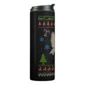 Duck Hunter op Kerstmis Ugly Sweater Duck Hunter Thermosbeker (Gedraaid links)