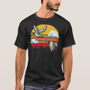Duck Hunting 80S Sun Funny Retro black lab T-shirt