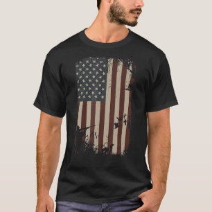 Duck Hunting Amerikaanse vlag Hunter Duck Me T-shirt