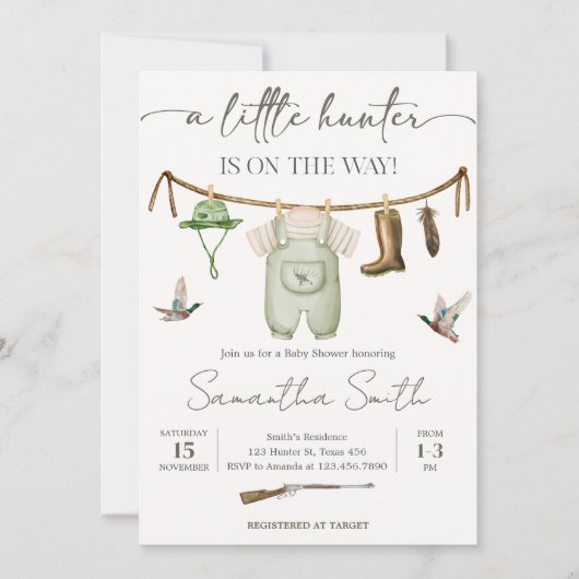 Duck Hunting Baby Shower Kaart (Voorkant)