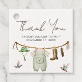Duck Hunting Baby Shower Square Bedankjes Labels (Voorkant)