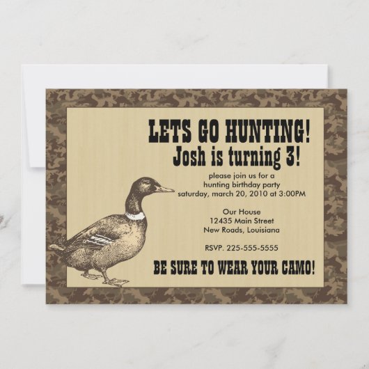 Duck Hunting Birthday Kaart (Voorkant)