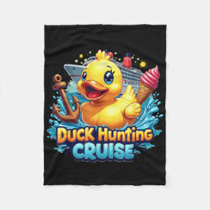 Duck Hunting Cruise Hunter Rubber Duckie Summer Bo Fleece Deken