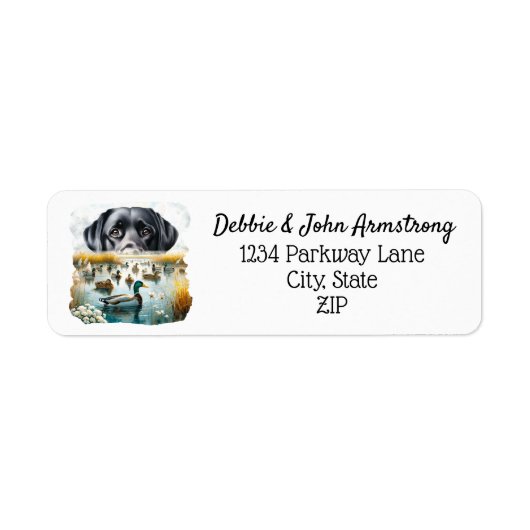 Duck Hunting Retrieve Working Dog Marsh Etiket (Voorkant)