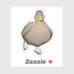 Duck Ice skating Ice schaatsen Sticker
