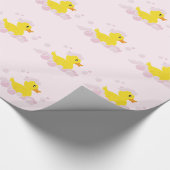 Duck in Bubbles Roze Baby shower Cadeaupapier (Hoek)