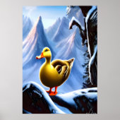 Duck in de sneeuwberg | AI Art Poster (Voorkant)