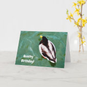 Duck In Een Lake Quacky Verjaardag Kaart (Gele Bloem)