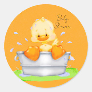 Duck in een Tub-Baby shower Ronde Sticker