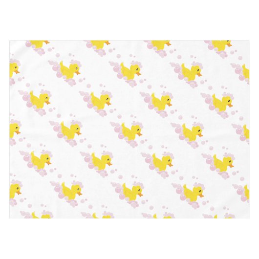 Duck in Pink Bubbles Tafelkleed (Voorkant (Horizontaal))