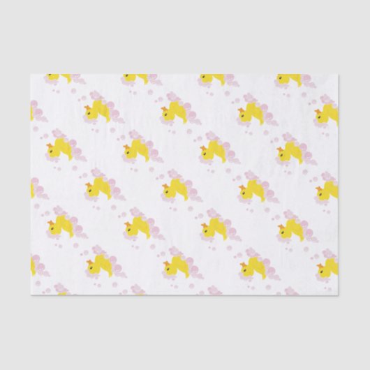 Duck in Pink Bubbles Tissuepapier (Voorkant)