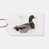 Duck in Snow Pack of Gift Labels Cadeaulabel (Achterkant Horizontaal)