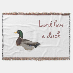 Duck in Snow Throw Blanket Deken