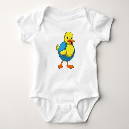 Duck in Swimming met Swim ring Romper (Voorkant)