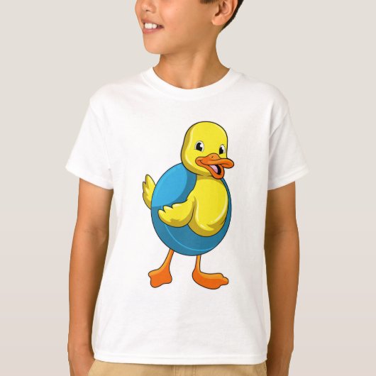 Duck in Swimming met Swim ring T-shirt (Voorkant)