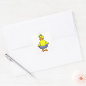Duck in Swimming met Swim ring Vierkante Sticker (Envelop)