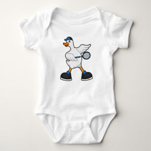 Duck in Tennis met Tennis racket & Pet Romper