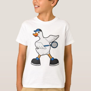 Duck in Tennis met Tennis racket & Pet T-shirt