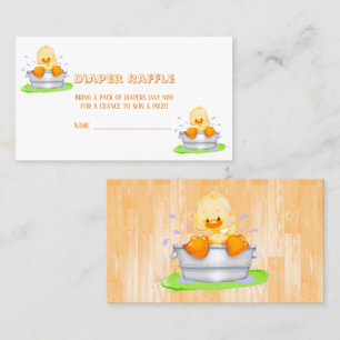 Duck in Tub Baby shower Diaper Raffle Visitekaartje