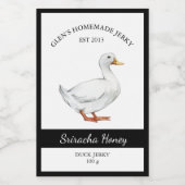 Duck Jerky Label Voedselcontainer Etiket (Enkel label)