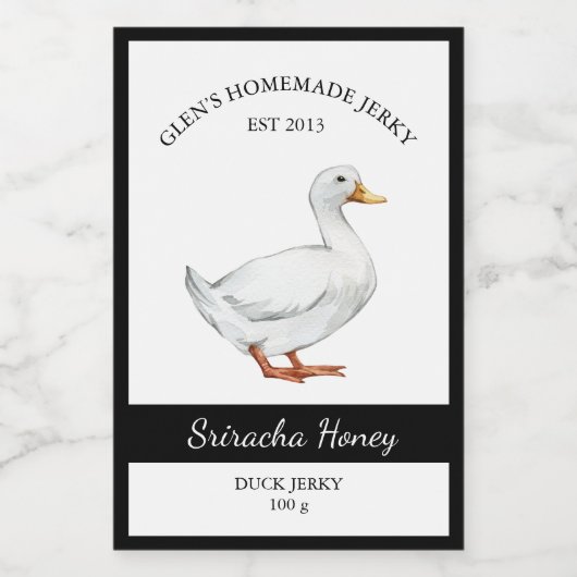 Duck Jerky Label Voedselcontainer Etiket (Enkel label)