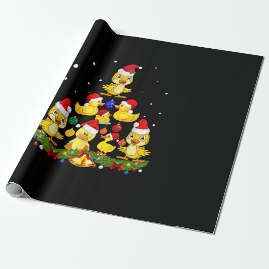 Duck kerstboom cadeaupapier (Uitgerold)