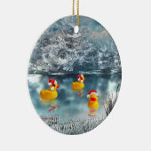 Duck Kerstmis Keramisch Ornament (Rechts)
