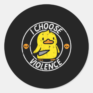 Duck Knife Ik Kies Grappig Sarcasme Joke Humor Gag Ronde Sticker