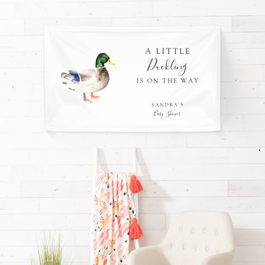 Duck Mallard Baby shower Custom Welkom Spandoek (Insitu)